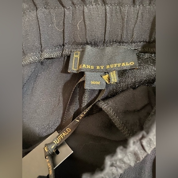 NWT jeans by buffalo black w/Pink& white stripe pants M - Picture 5 of 7